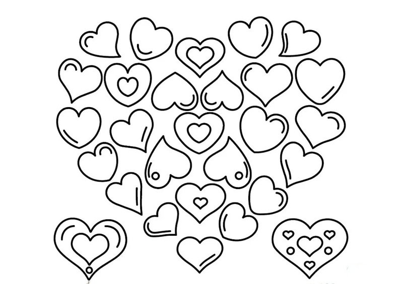 tranh tô màu trái tim 43