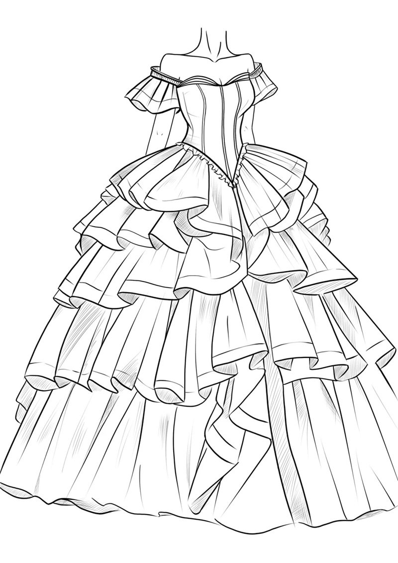 tranh tô màu váy dạ hội 10