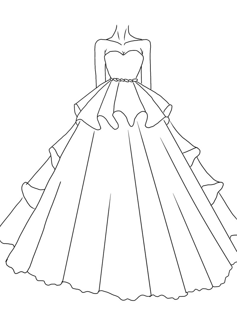 tranh tô màu váy dạ hội 12