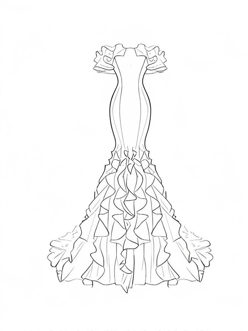 tranh tô màu váy dạ hội 15