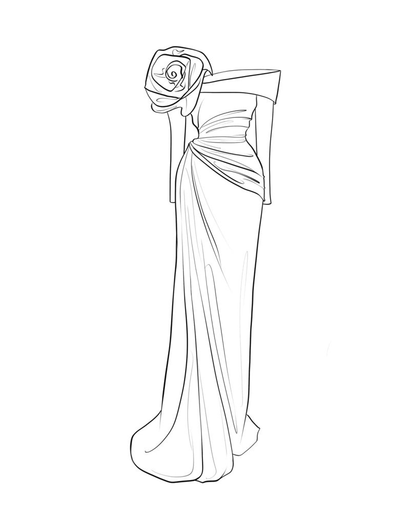 tranh tô màu váy dạ hội 16