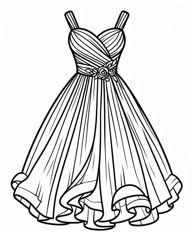 tranh tô màu váy dạ hội 2
