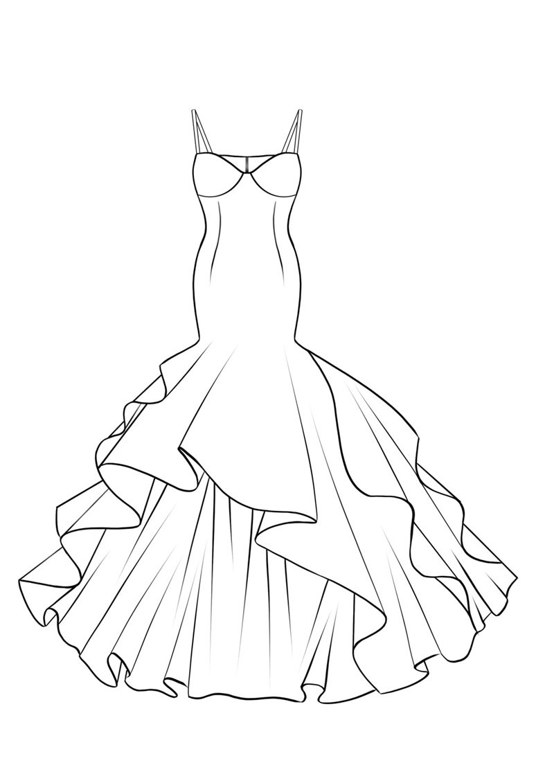 tranh tô màu váy dạ hội 21