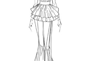 BST 114+ tranh tô màu váy dạ hội cực dễ thương
