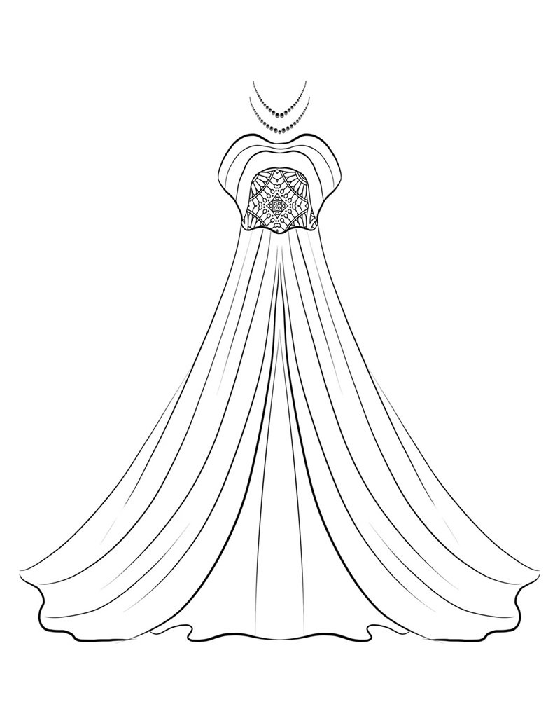 tranh tô màu váy dạ hội 25