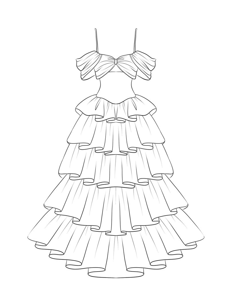 tranh tô màu váy dạ hội 26