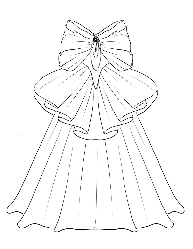 tranh tô màu váy dạ hội 27