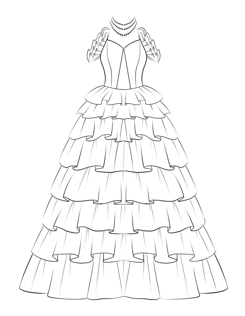 tranh tô màu váy dạ hội 28