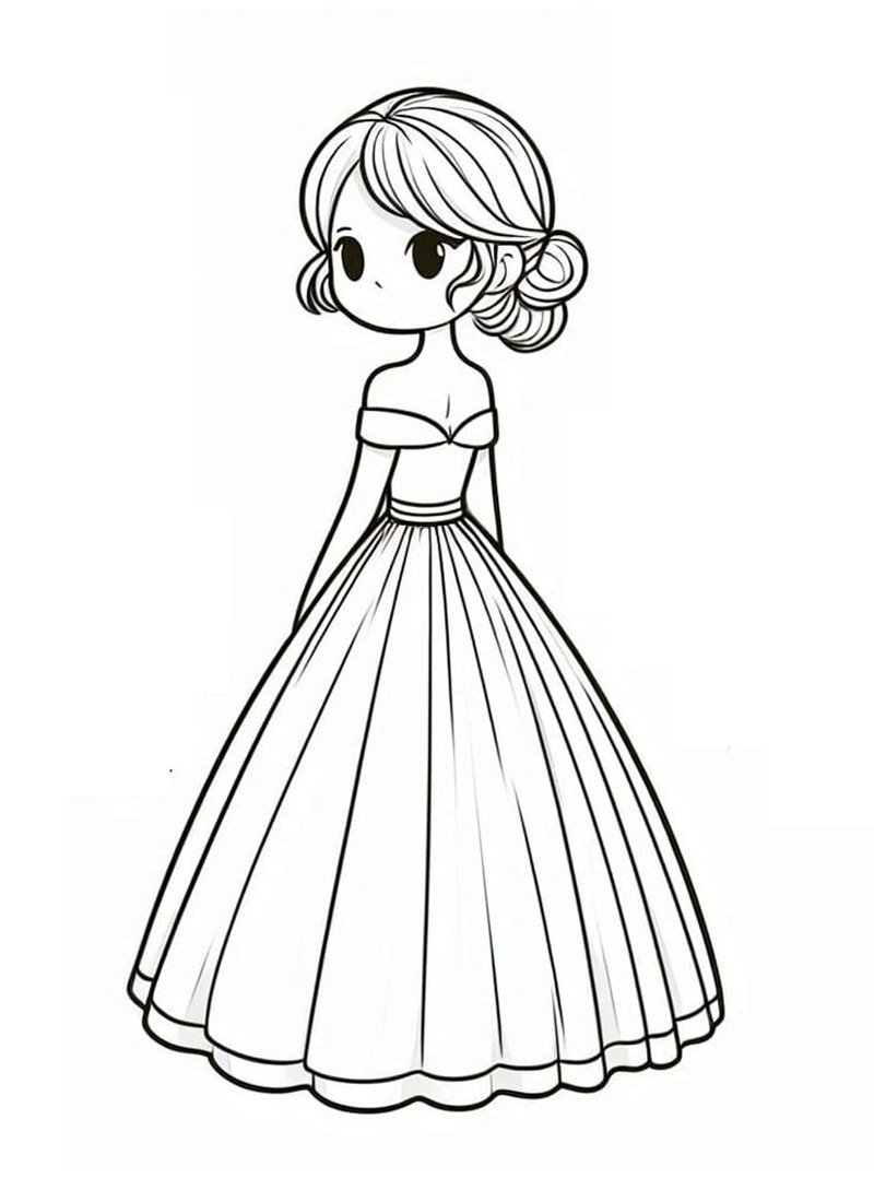 tranh tô màu váy dạ hội 3