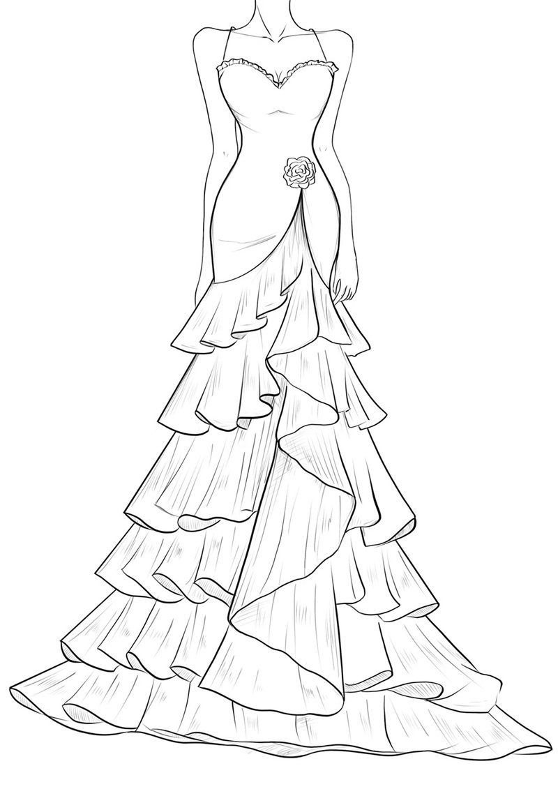 tranh tô màu váy dạ hội 32