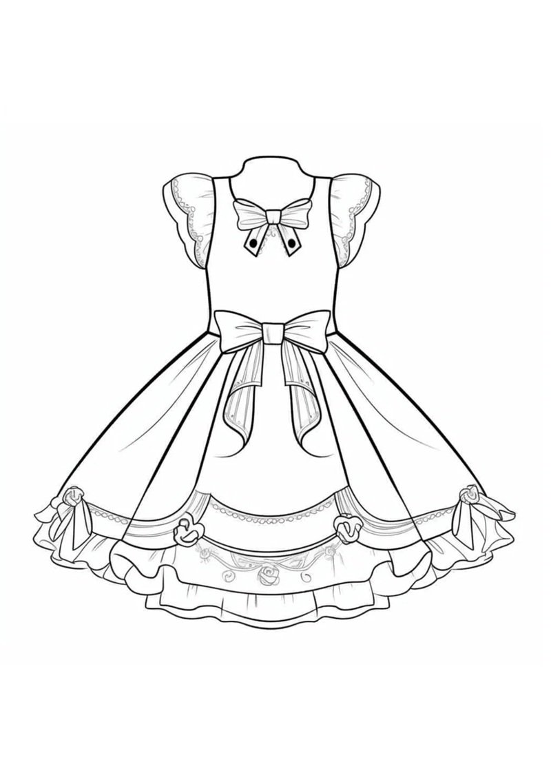 tranh tô màu váy dạ hội 35