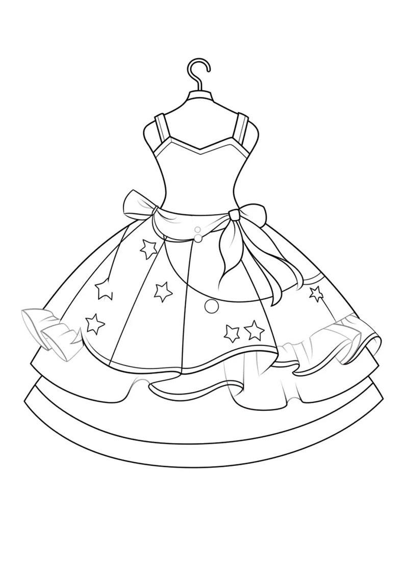 tranh tô màu váy dạ hội 37