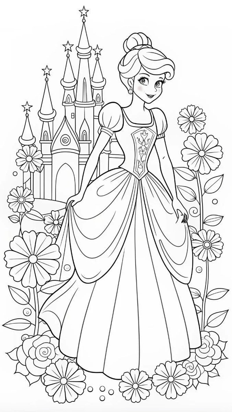 tranh tô màu váy dạ hội 6