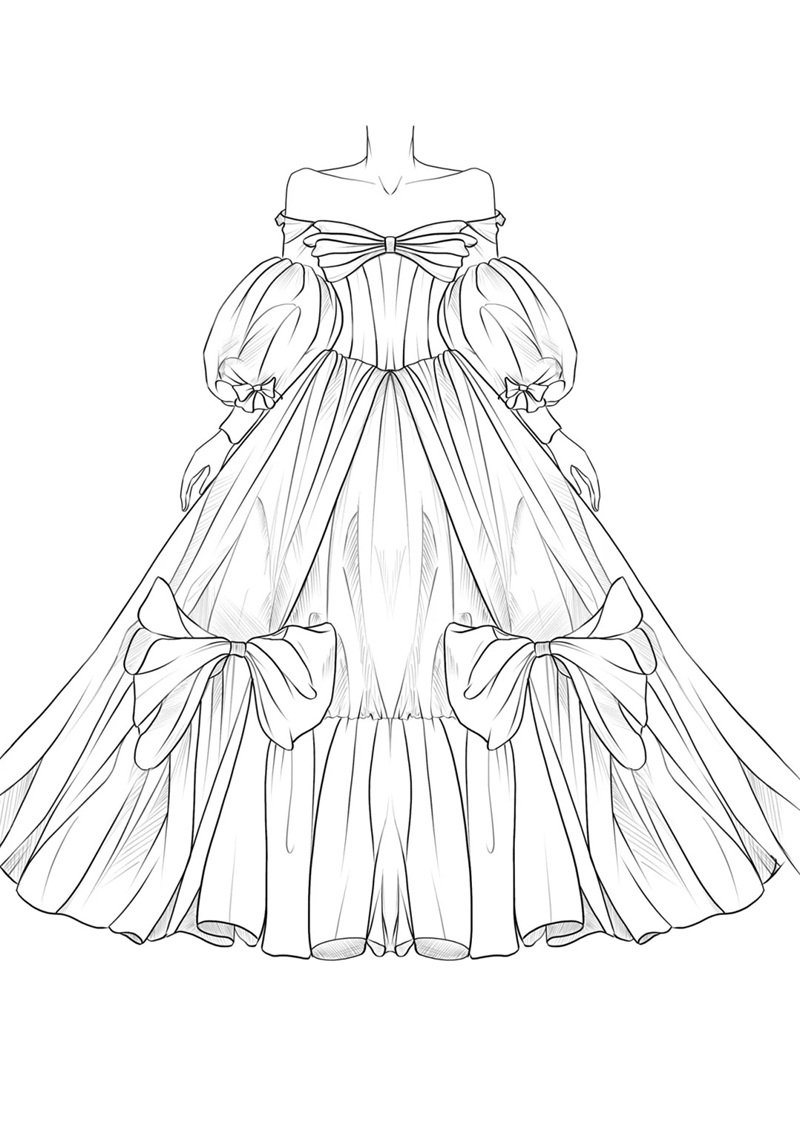 tranh tô màu váy dạ hội 9